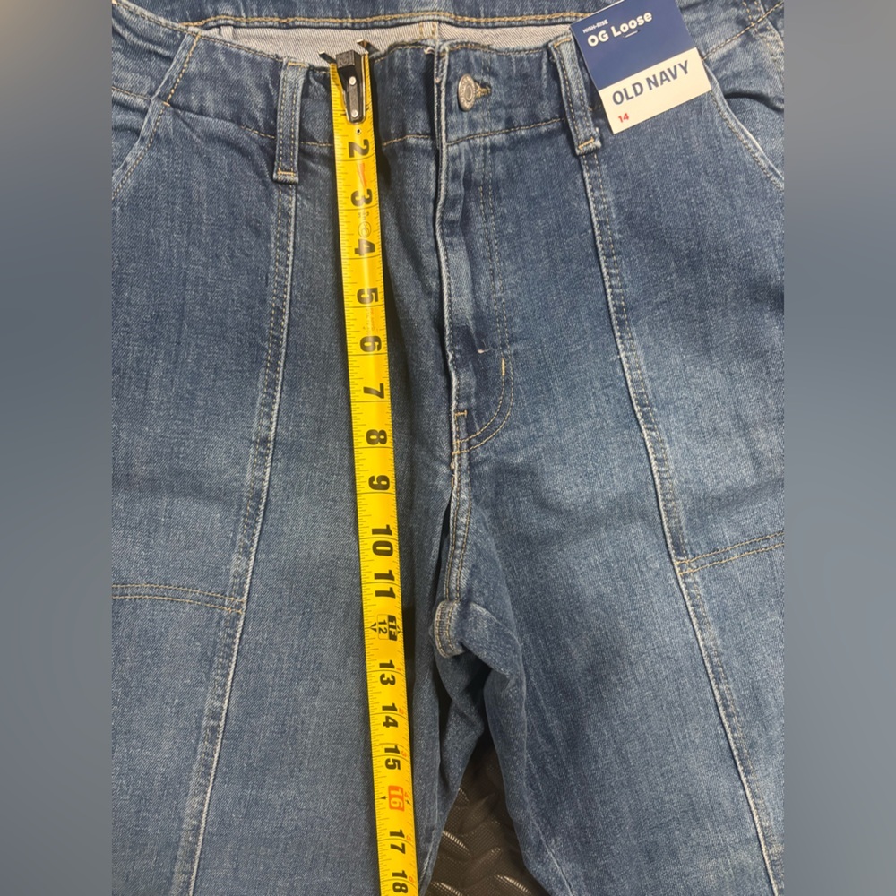 Old Navy OG Loose High Rise Jeans Women’s 14 Dark Wash NWT - Picture 10 of 12